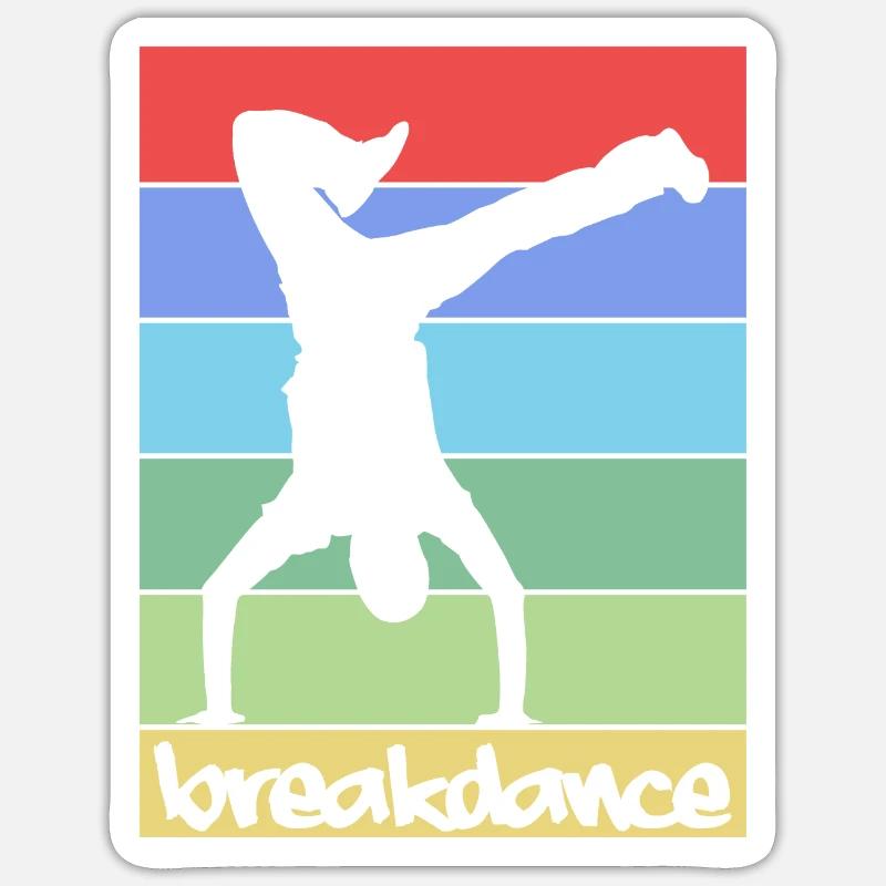 Breakdance Breakdance BBoy Danse Breakdancer - Sticker taille S (10 x 10 cm) - blanc mat
