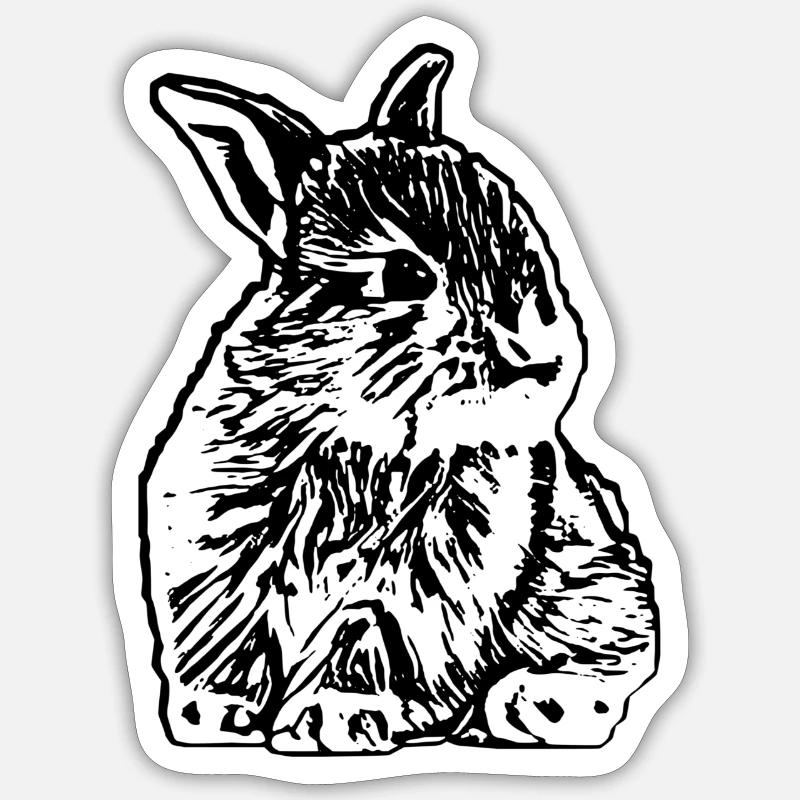 Lapin - Sticker taille S (10 x 10 cm) - blanc mat