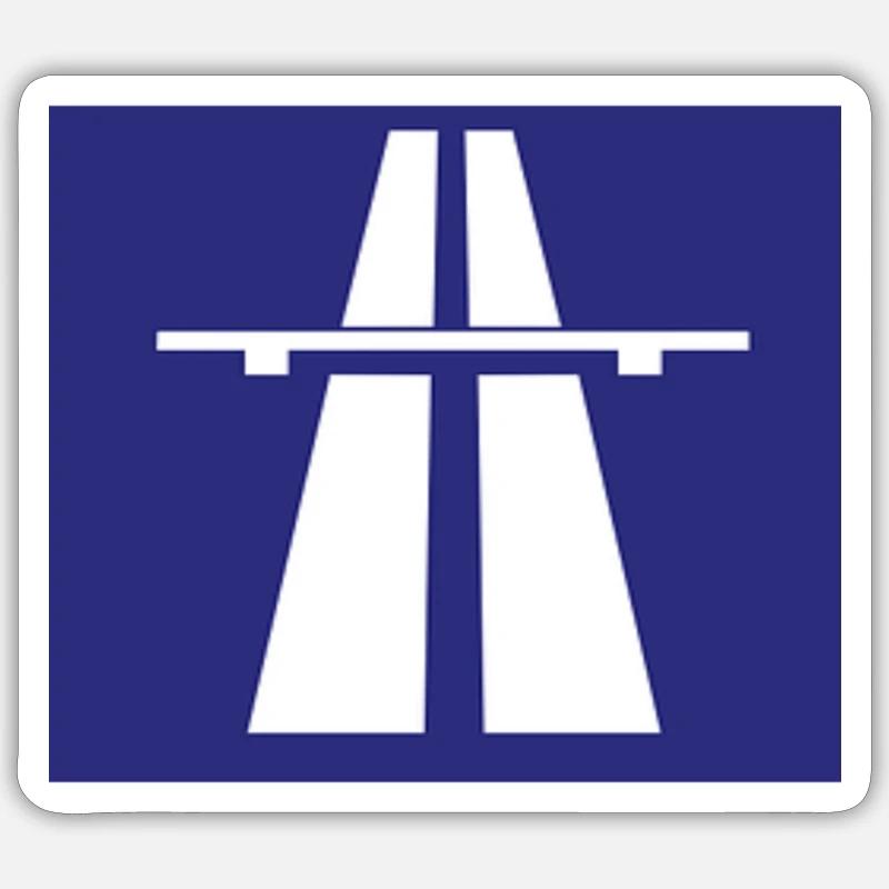 autoroute - Sticker taille S (10 x 10 cm) - blanc mat