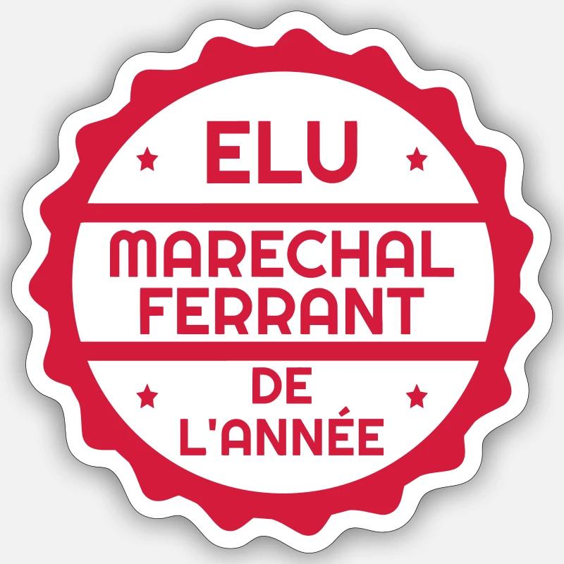 Maréchal-Ferrant / Maréchal ferrant / Métier / Job - Sticker taille S (10 x 10 cm) - blanc mat