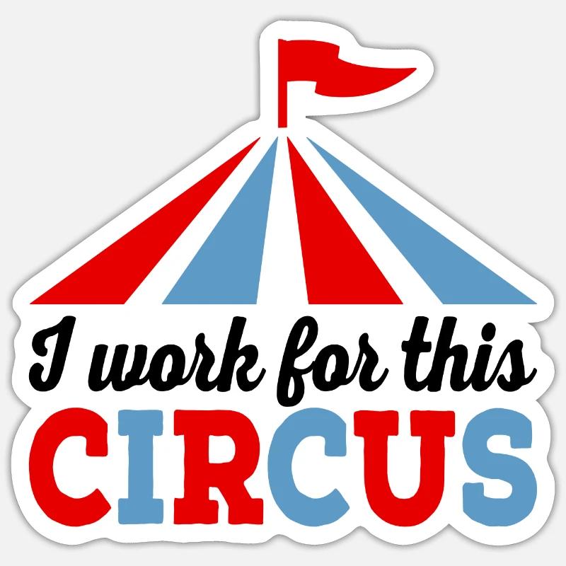 cirque - Sticker taille S (10 x 10 cm) - blanc mat