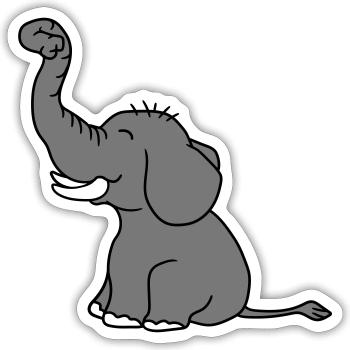 elefant gluecklich niedlich suess klein kind baby - Sticker Größe S (10 x 10 cm) - Mattweiß - Vorne