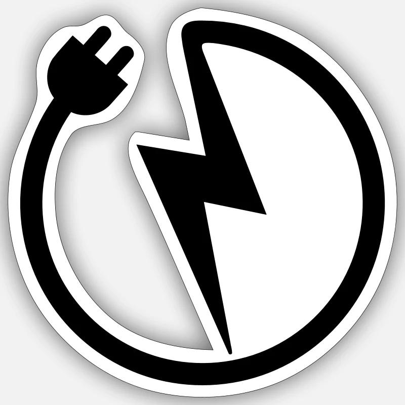 Elektriker - Sticker Größe S (10 x 10 cm) - Mattweiß