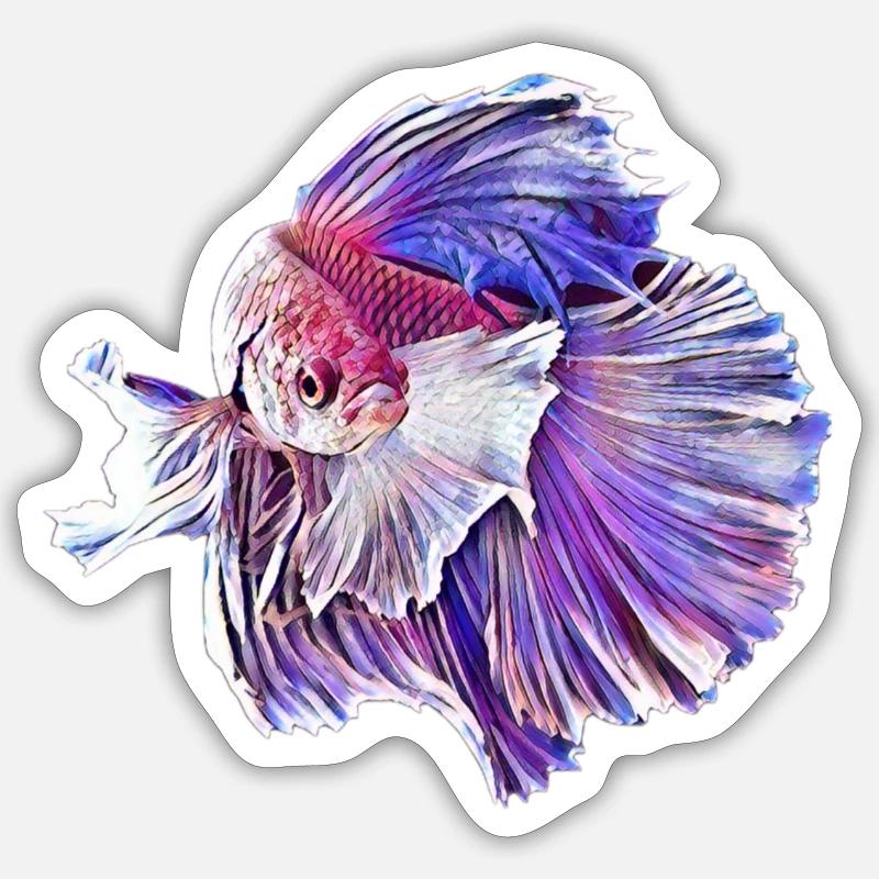 Fighting fish Sticker size S (10 x 10 cm)