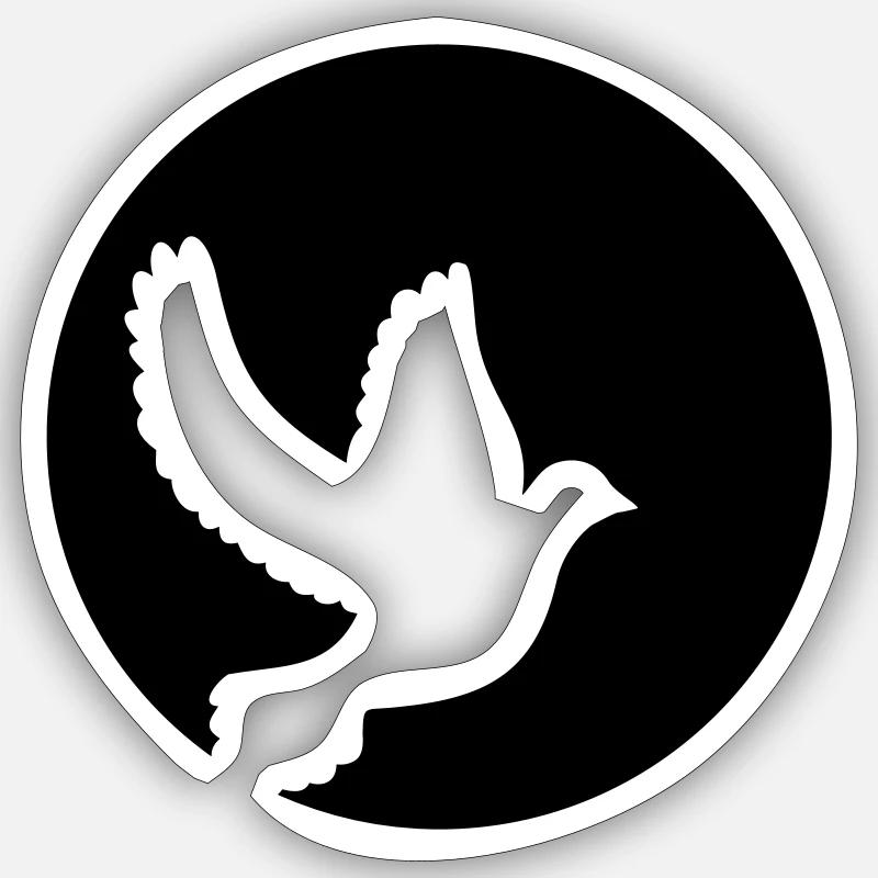 colombe - Sticker taille S (10 x 10 cm) - blanc mat