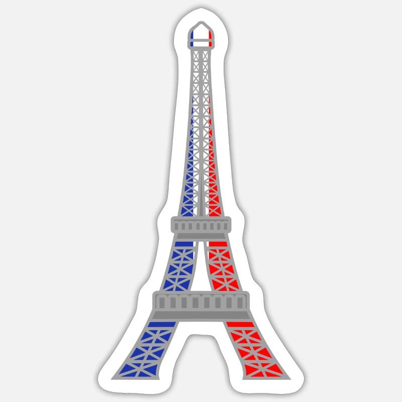 Frankreich Eiffelturm - Sticker Größe S (10 x 10 cm) - Mattweiß