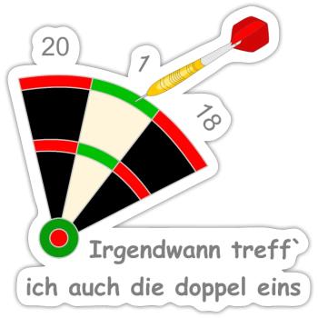 darts sport - Sticker Größe S (10 x 10 cm) - Mattweiß - Vorne