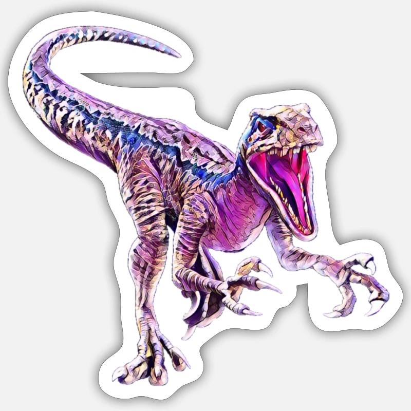 Velociraptor - Sticker Größe S (10 x 10 cm) - Mattweiß