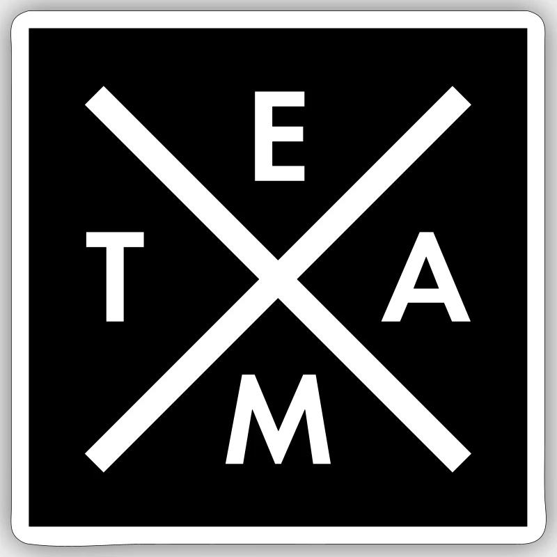 TEAM X BOX LOGO - Sticker size S (10 x 10 cm) - white matte