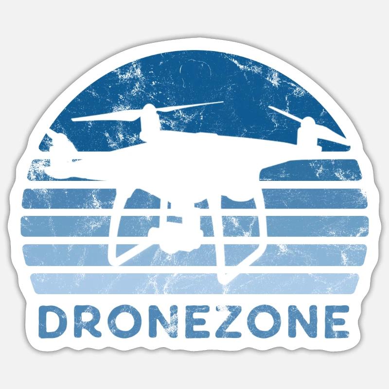 Drone drones quadrocopter gift - Sticker size S (10 x 10 cm) - white matte
