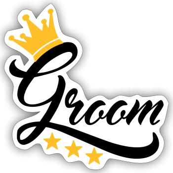 groom - Sticker taille S (10 x 10 cm) - blanc mat - Devant