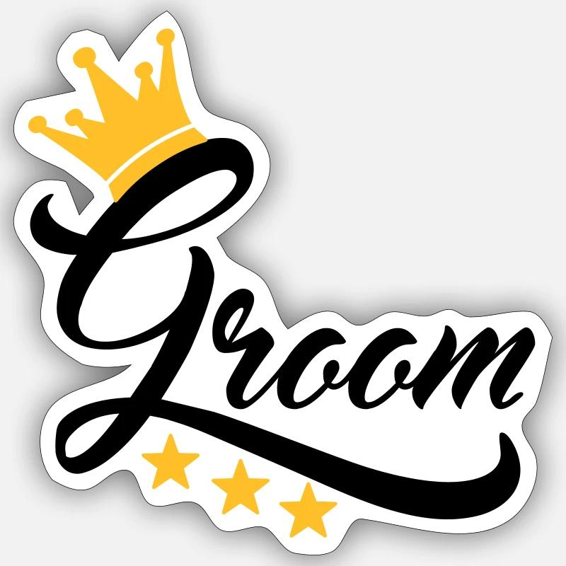 groom - Sticker Größe S (10 x 10 cm) - Mattweiß
