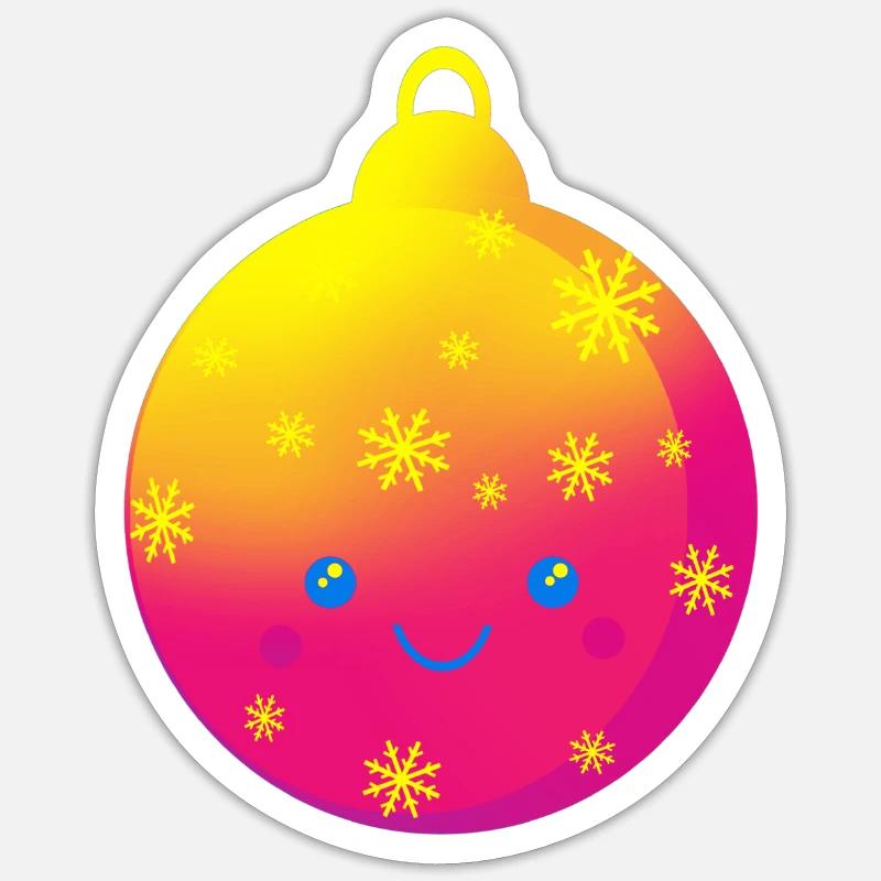 Schöne Weihnachtskugel Christbaumkugel - Sticker Größe S (10 x 10 cm) - Mattweiß