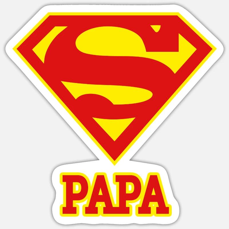 DC Comics Superman Logo Papa - Sticker taille S (10 x 10 cm) - blanc mat