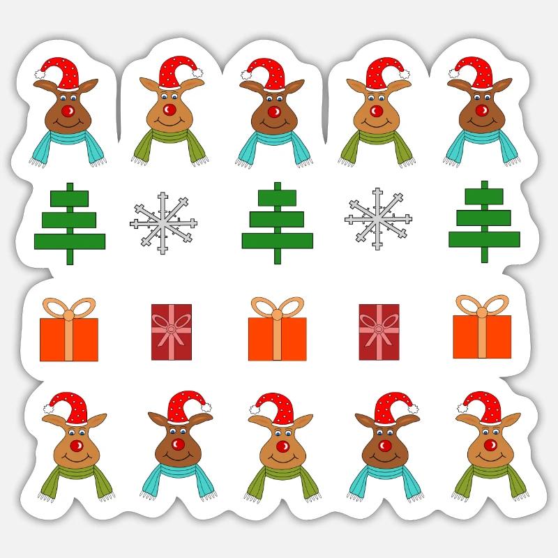 Thème de Noël - Sticker taille S (10 x 10 cm) - blanc mat