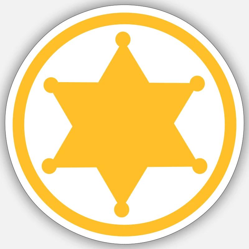 Sheriff - Sticker Größe S (10 x 10 cm) - Mattweiß