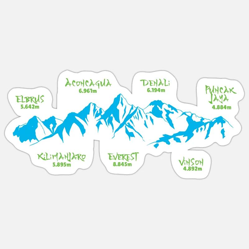 Sept sommets - Sticker taille S (10 x 10 cm) - blanc mat