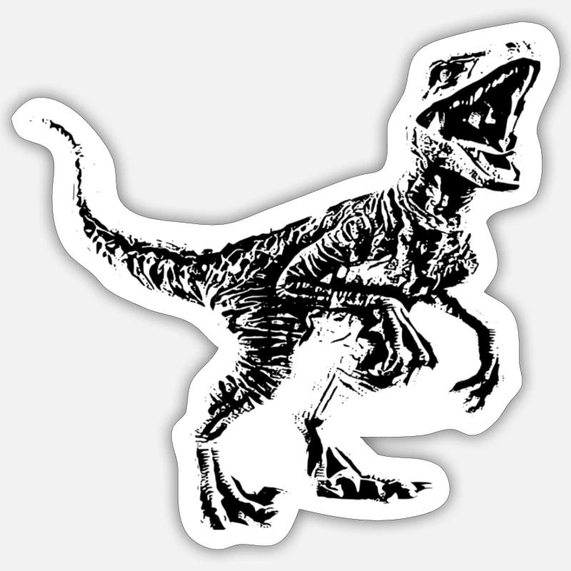 Velociraptor - Sticker Größe S (10 x 10 cm) - Mattweiß