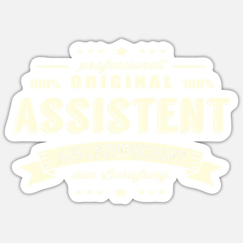 Assistent aus Leidenschaft - Sticker Größe S (10 x 10 cm) - Mattweiß