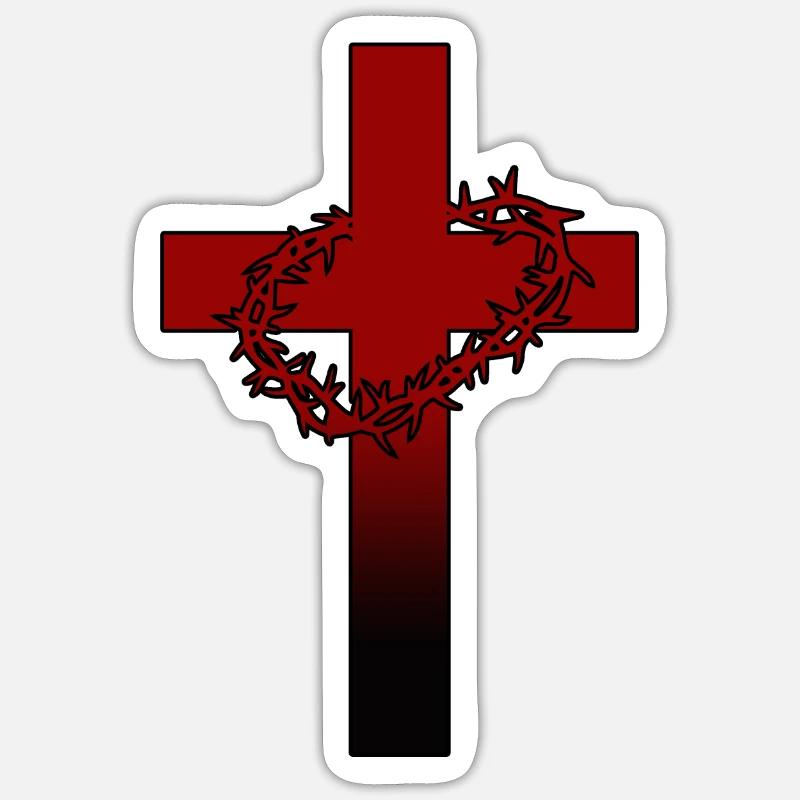 croix rouge - Sticker taille S (10 x 10 cm) - blanc mat