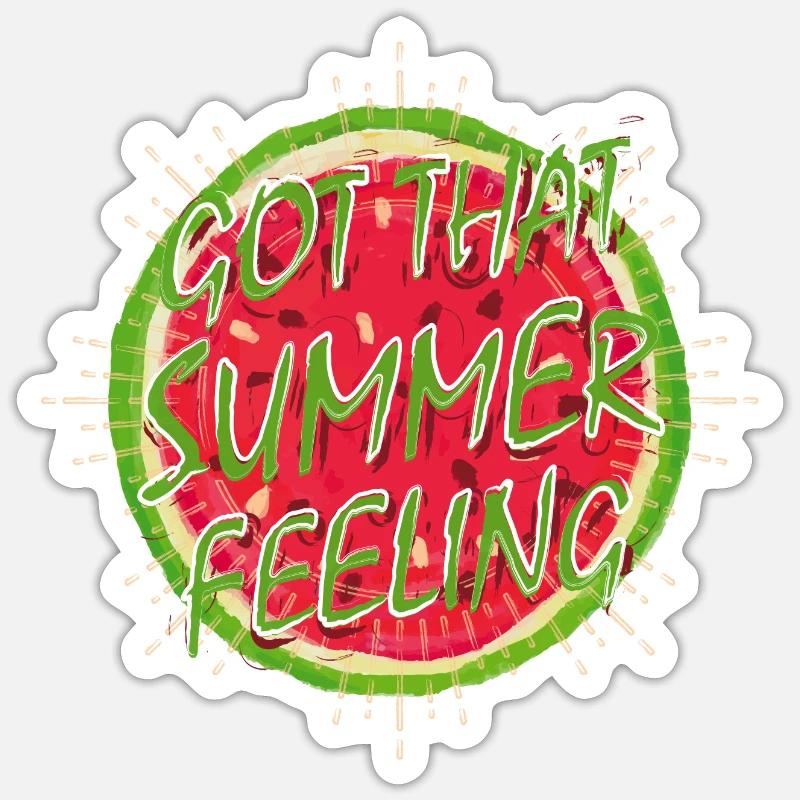 Summer Feeling (Melone) - Sticker Größe S (10 x 10 cm) - Mattweiß