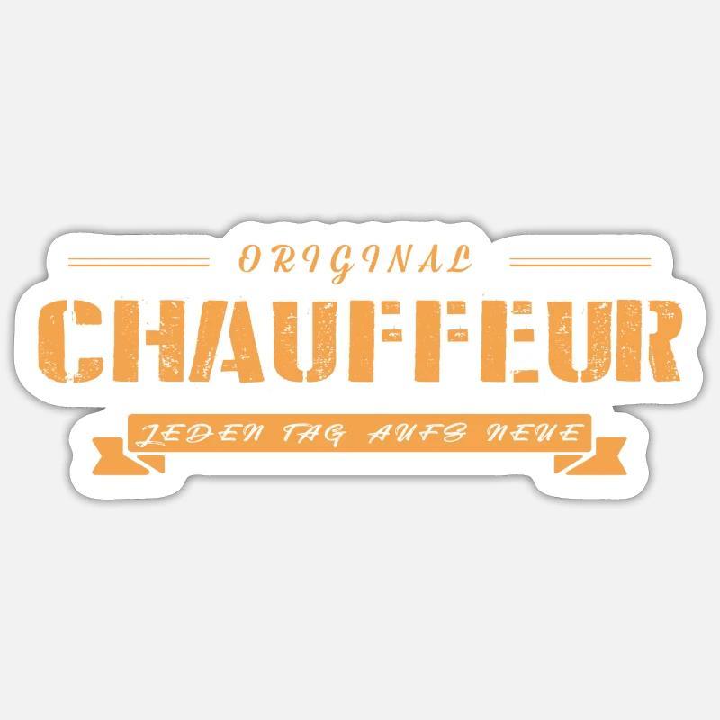 Der echte Chauffeur - Sticker Größe S (10 x 10 cm) - Mattweiß