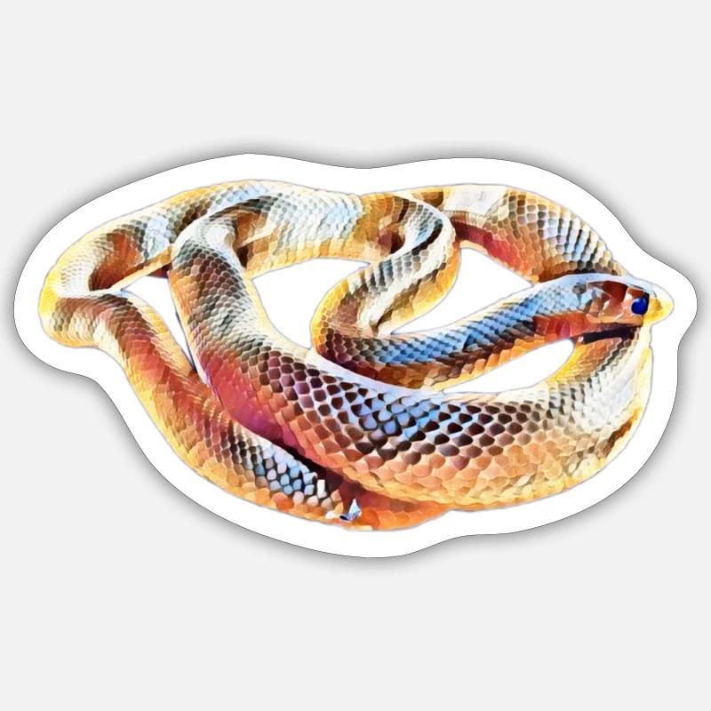 Serpent - Sticker taille S (10 x 10 cm) - blanc mat
