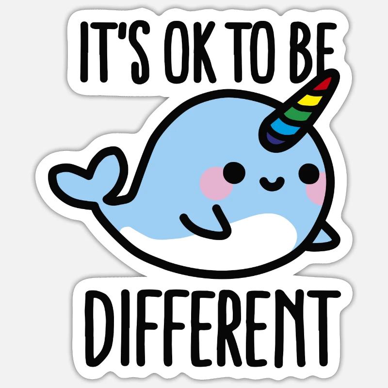 It's ok to be different - Sticker size S (10 x 10 cm) - white matte