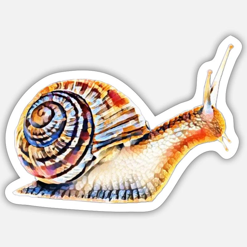 Schnecke - Sticker Größe S (10 x 10 cm) - Mattweiß