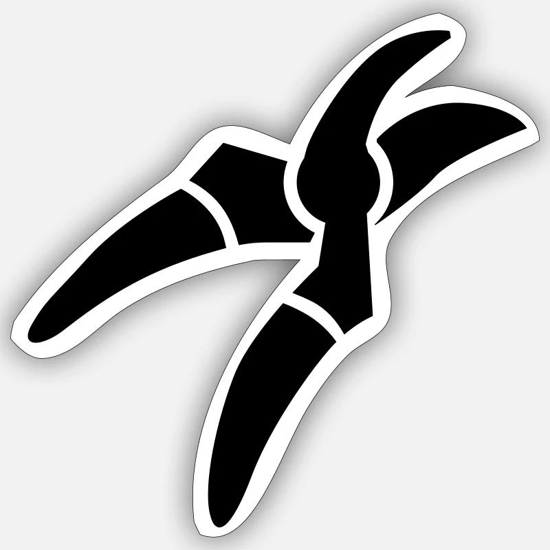 Schere - Sticker Größe S (10 x 10 cm) - Mattweiß