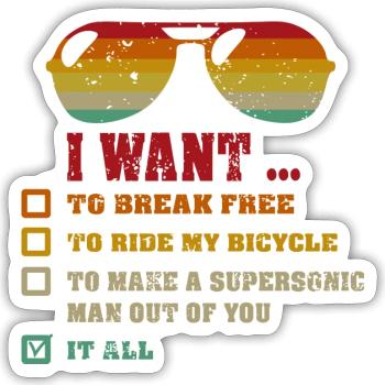 Funny Biker Gift - Pour tous les cyclistes - Sticker taille S (10 x 10 cm) - blanc mat - Devant