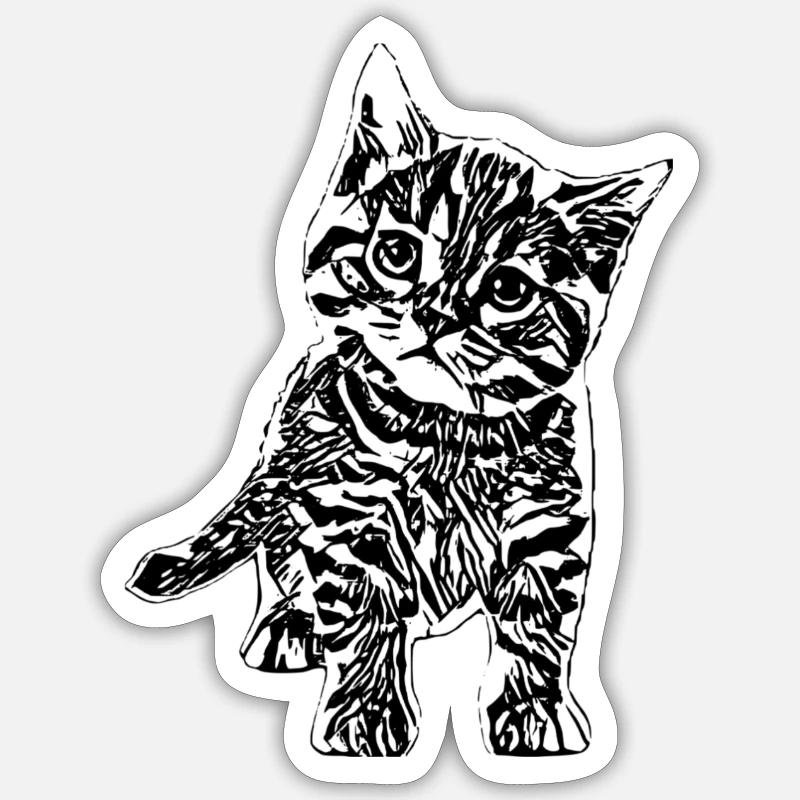 Chatons - Sticker taille S (10 x 10 cm) - blanc mat