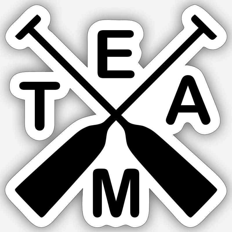 Drachenboot Team 1c - Sticker Größe S (10 x 10 cm) - Mattweiß