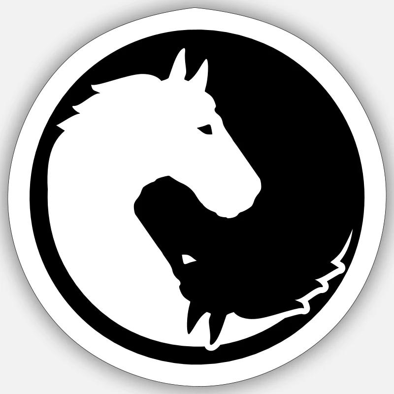 cheval - Sticker taille S (10 x 10 cm) - blanc mat