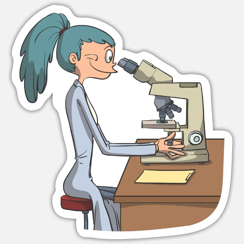 Microscope de sciences biomédicales - Sticker taille S (10 x 10 cm) - blanc mat