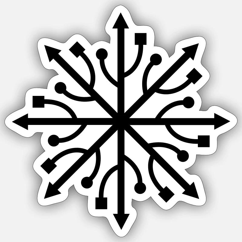 USB Star - Sticker size S (10 x 10 cm) - white matte