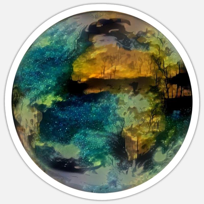 Planet Erde - Sticker Größe S (10 x 10 cm) - Mattweiß
