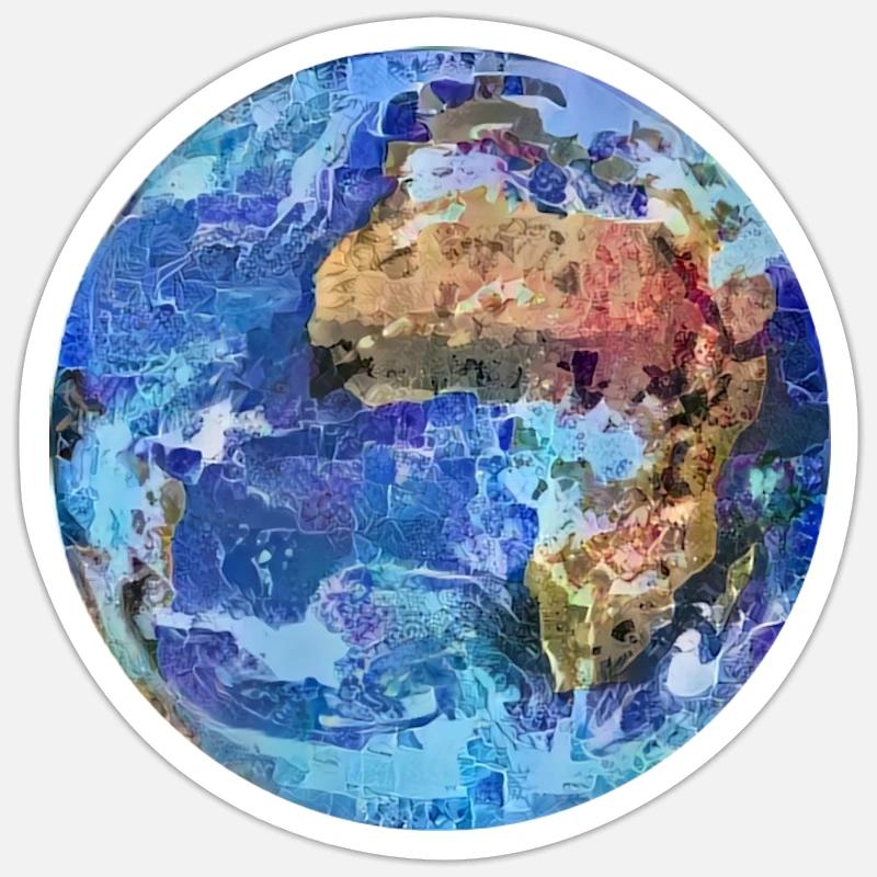 Planète terre - Sticker taille S (10 x 10 cm) - blanc mat