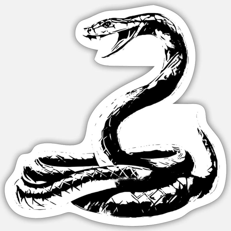 Serpent - Sticker taille S (10 x 10 cm) - blanc mat