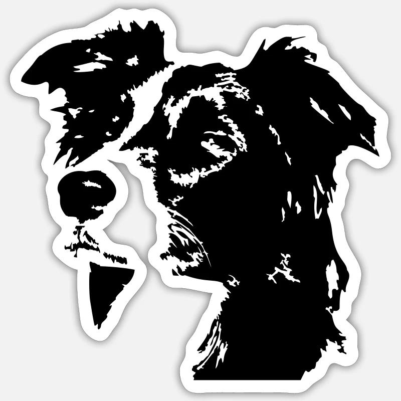 Border Collie Kopf - Sticker Größe S (10 x 10 cm) - Mattweiß