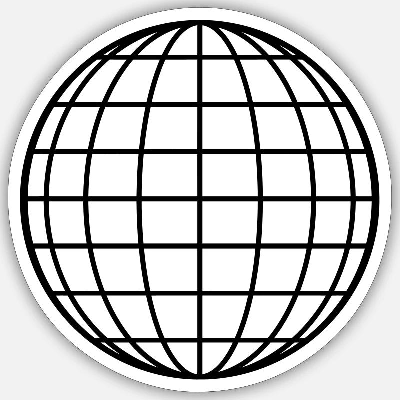 Sphere Globe Circle Round Geometric Shape Sticker size S (10 x 10 cm)