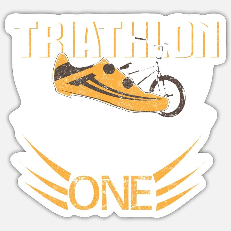 Triathlon Geschenk - Sticker Größe S (10 x 10 cm) - Mattweiß