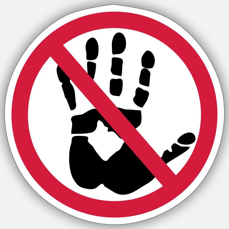 Handprint - Do not touch! Sticker size S (10 x 10 cm)