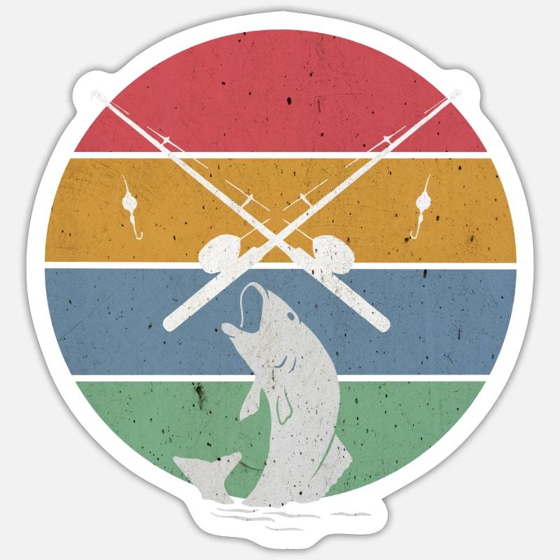 Pêche pêche pêche - Sticker taille S (10 x 10 cm) - blanc mat