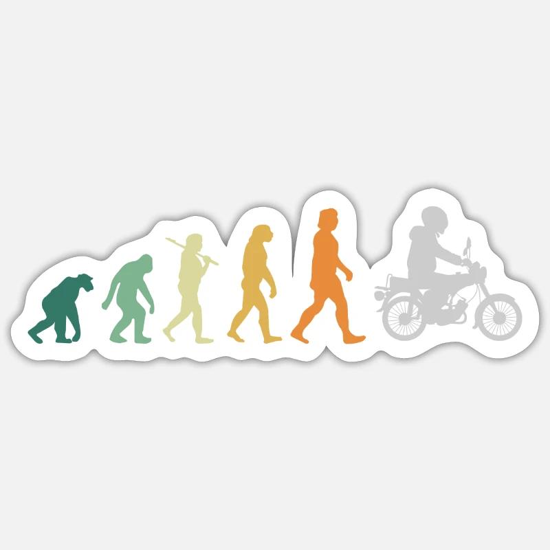 Moped DDR Mofa Ost S51 Evolution Retro Geschenk - Sticker Größe S (10 x 10 cm) - Mattweiß