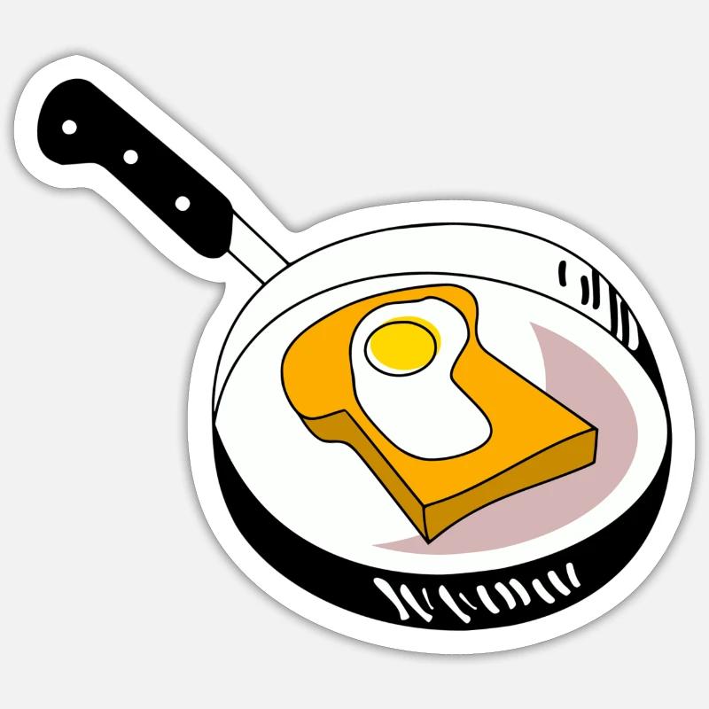 fried egg - Sticker size S (10 x 10 cm) - white matte
