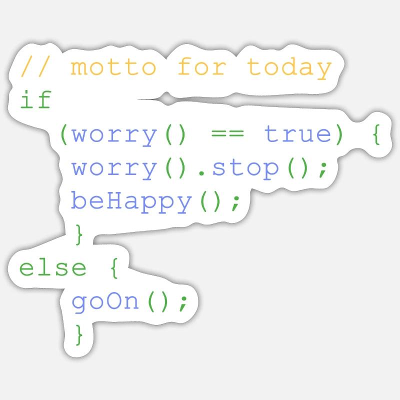 php code don’t worry be happy gerdshirt Sticker taille S (10 x 10 cm)