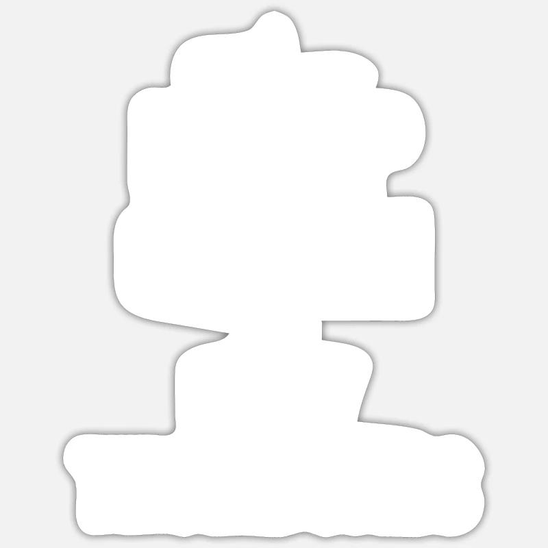 trombone - Sticker taille S (10 x 10 cm) - blanc mat