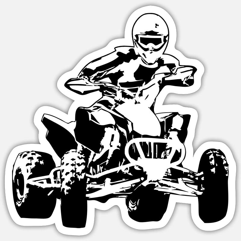 Quad - Sticker Größe S (10 x 10 cm) - Mattweiß