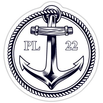 PL22 Marine Anchor - Sticker size S (10 x 10 cm) - white matte - Front